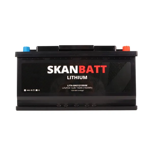 Skanbatt Lithium 12V 150Ah LiFePo4-batteri, 150A BMS