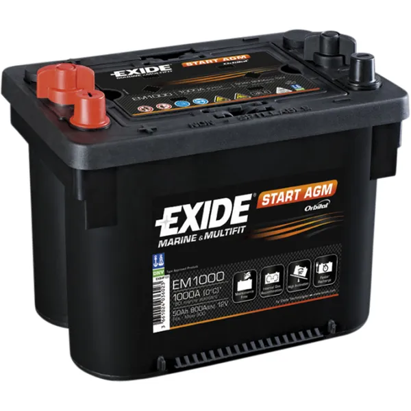 Exide Start AGM startbatteri EM1000 12V 50Ah
