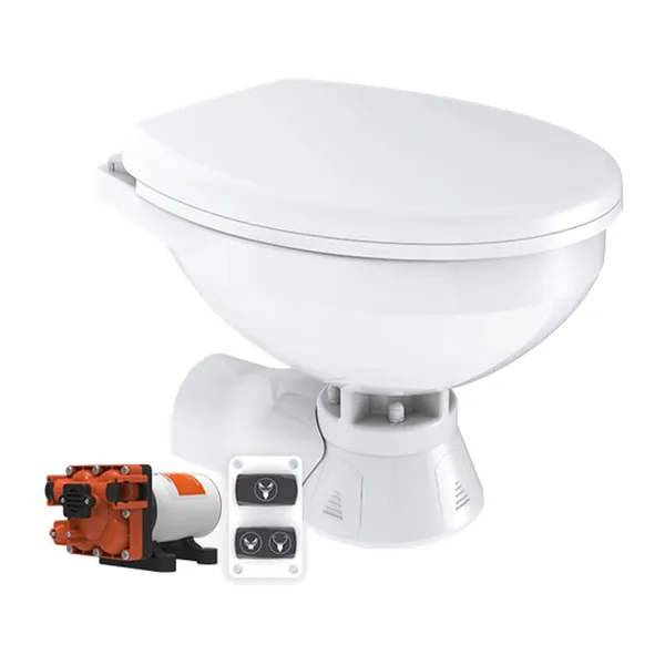 Seaflo Elektrisk toalett Regular Quiet flush Soft close, for saltvannspyling 12V
